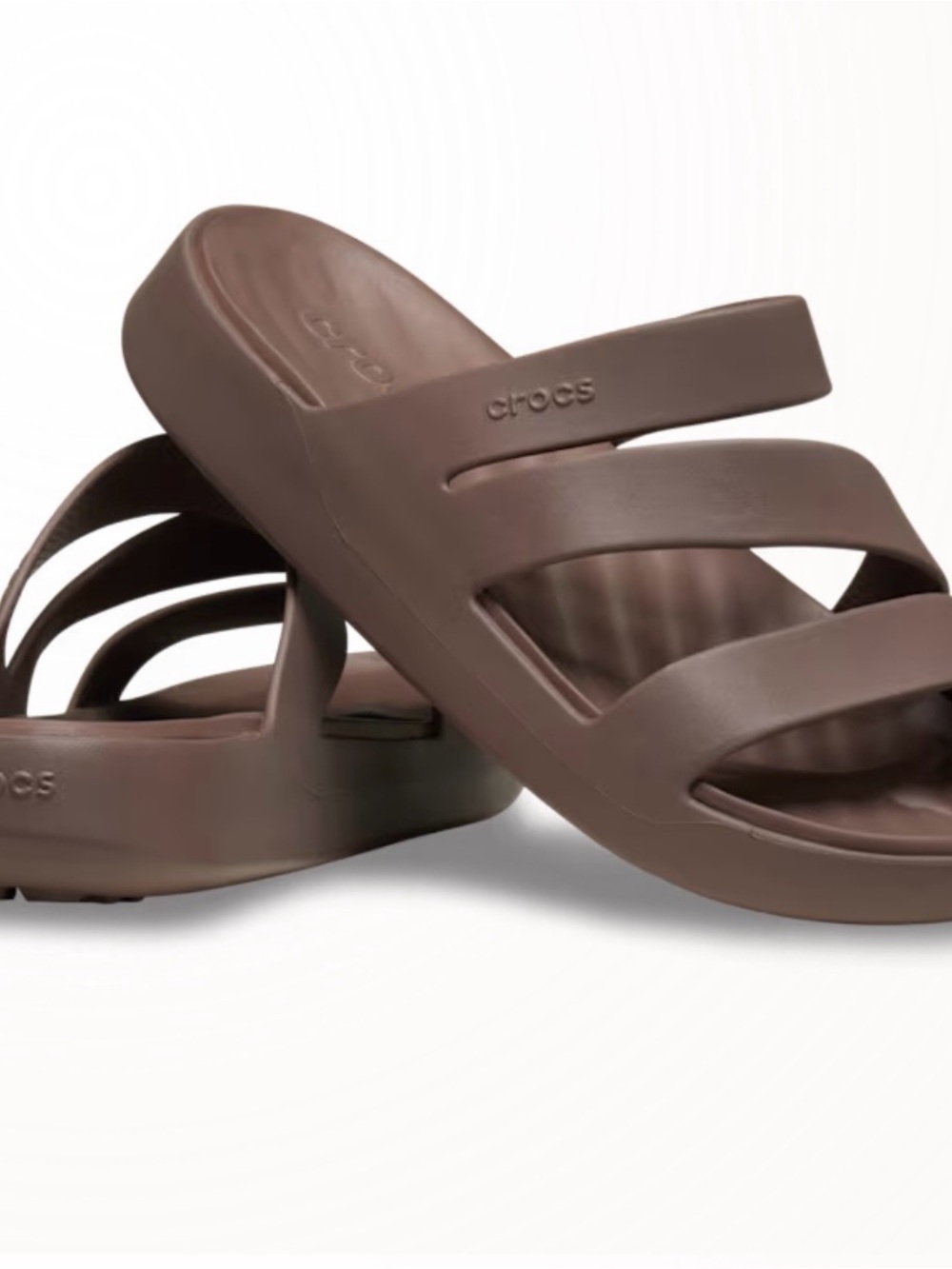 CROCS Getaway Women’s Brown Strappy Slide Sandals NWT